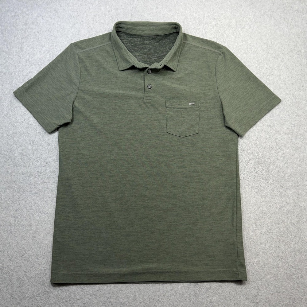 Vuori Ace Polo Shirt Mens Medium Green Short Sleeve Performance Casual Comfort